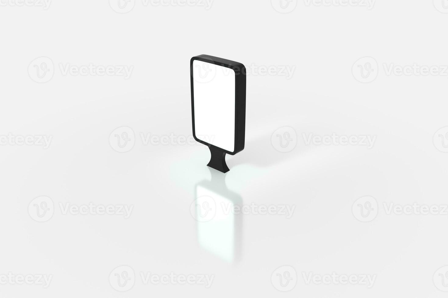 The empty commercial billboard with white background, 3d rendering. photo