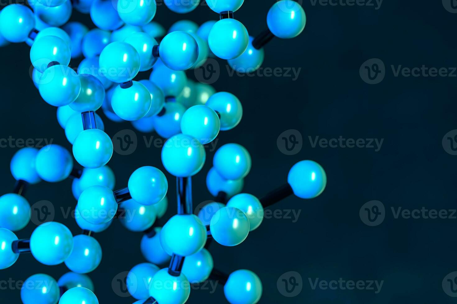 Gene lines and nodes, biological gene structure, 3d rendering. photo