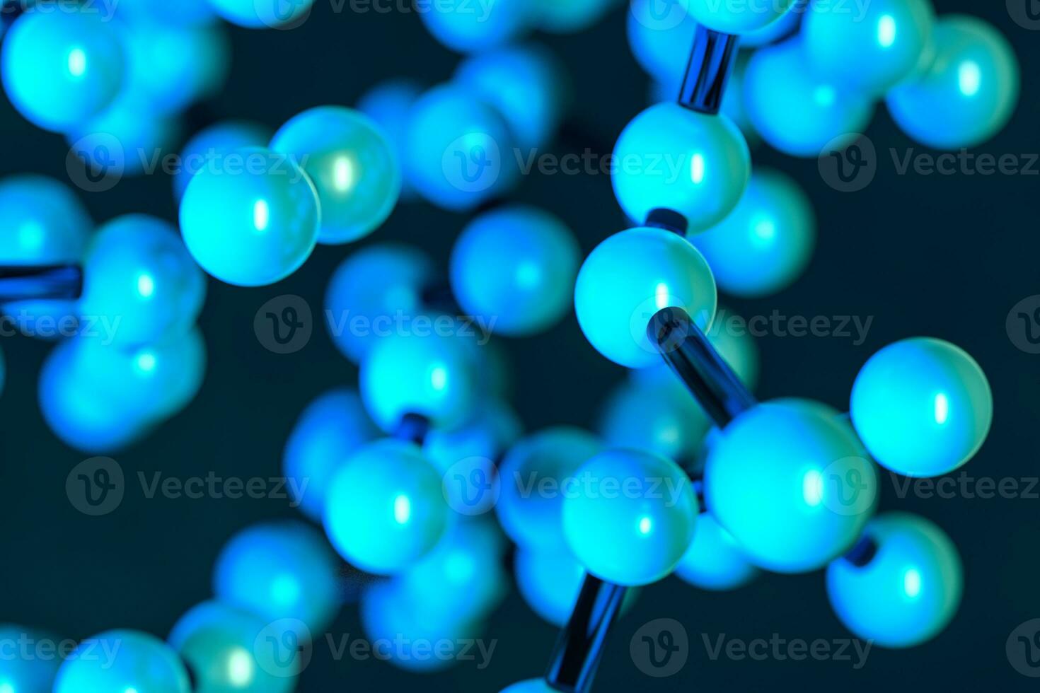 Gene lines and nodes, biological gene structure, 3d rendering. photo