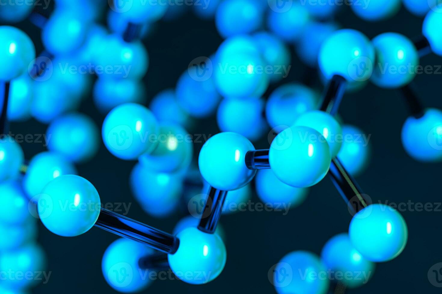 Gene lines and nodes, biological gene structure, 3d rendering. photo