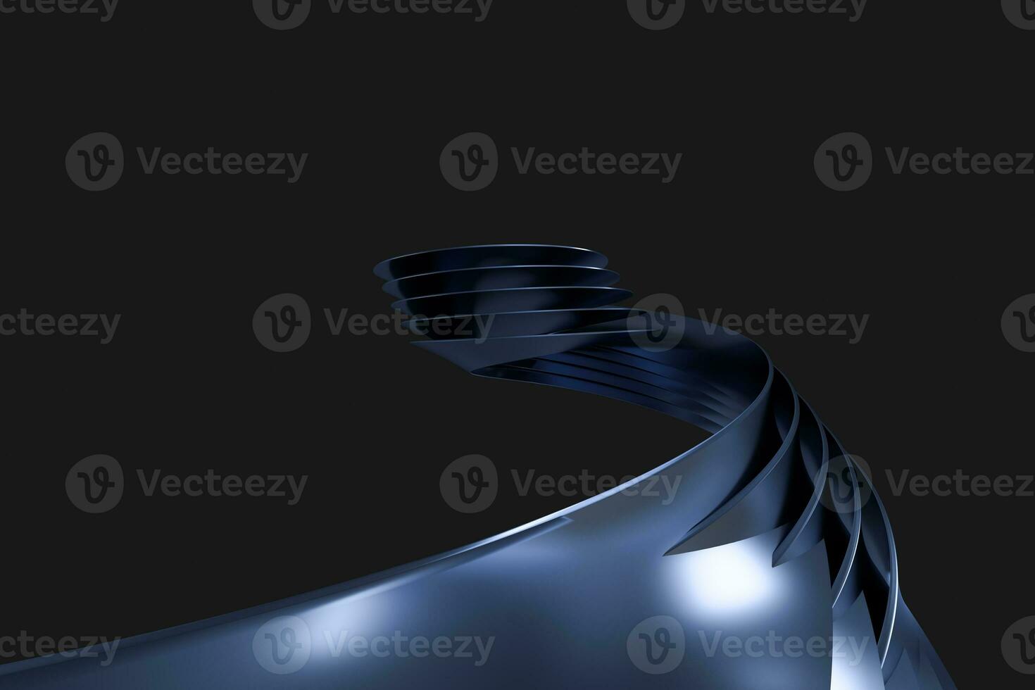 3d rendering, blue metalic surface and graphic design background photo