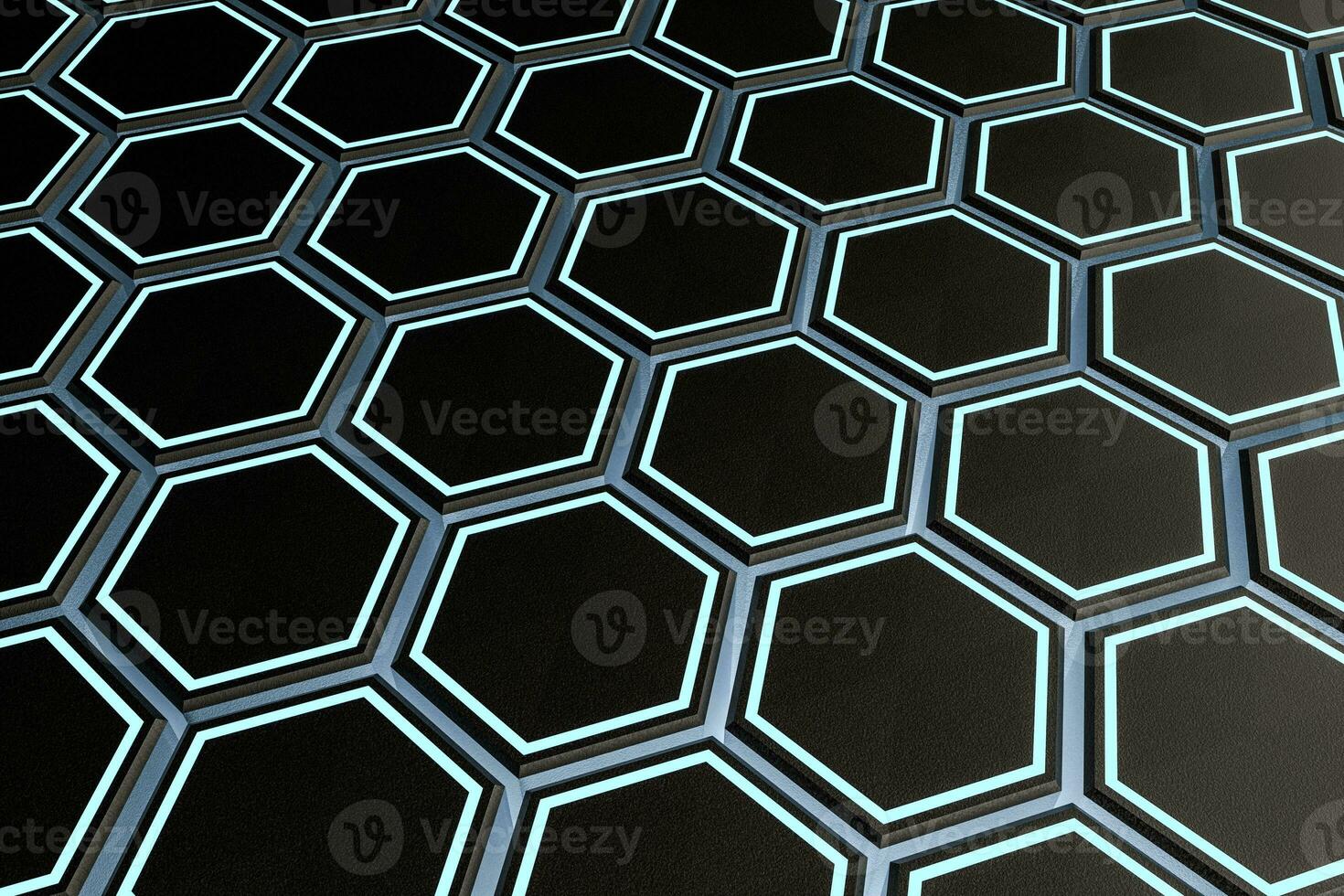 3d rendering, dark hexagonal background, sci-fi background photo