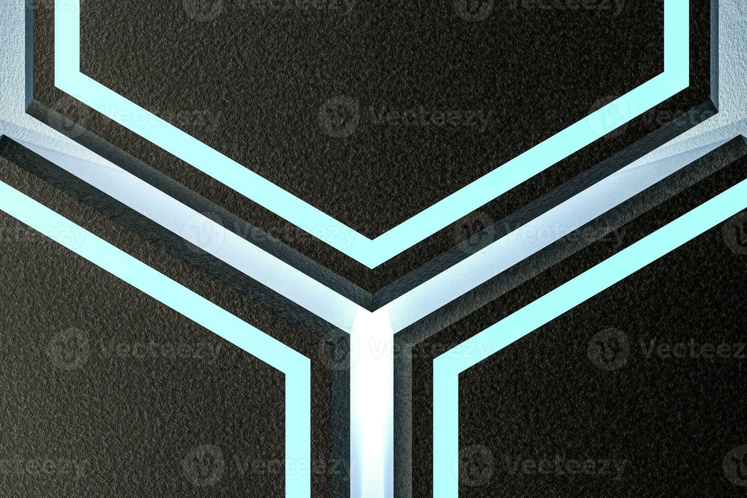 3d rendering, dark hexagonal background, sci-fi background photo