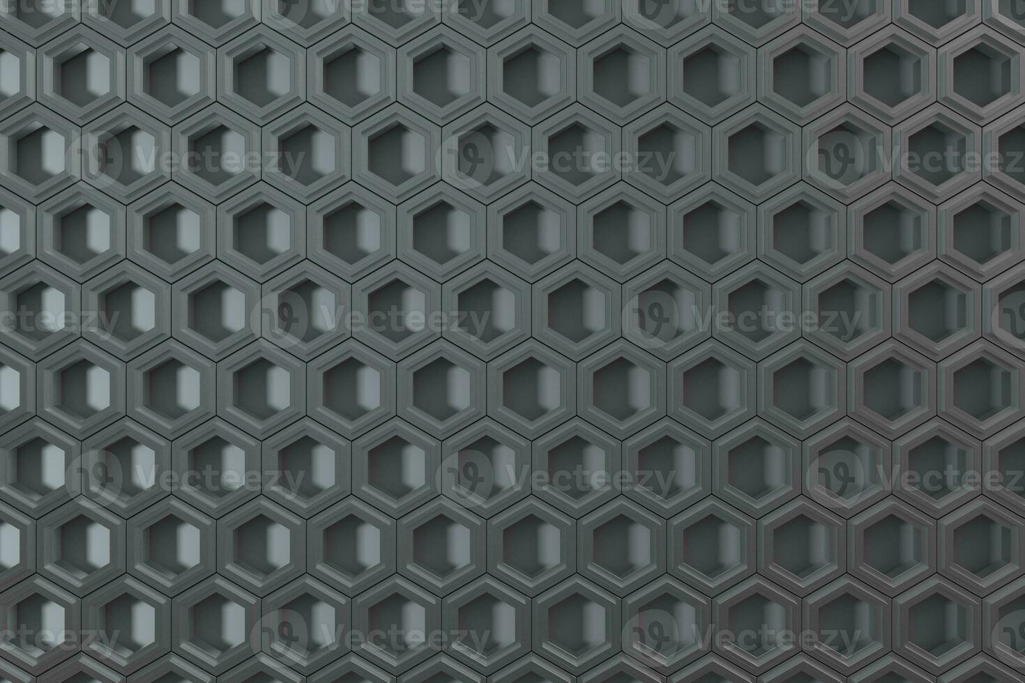3d rendering, dark hexagonal background, sci-fi background photo