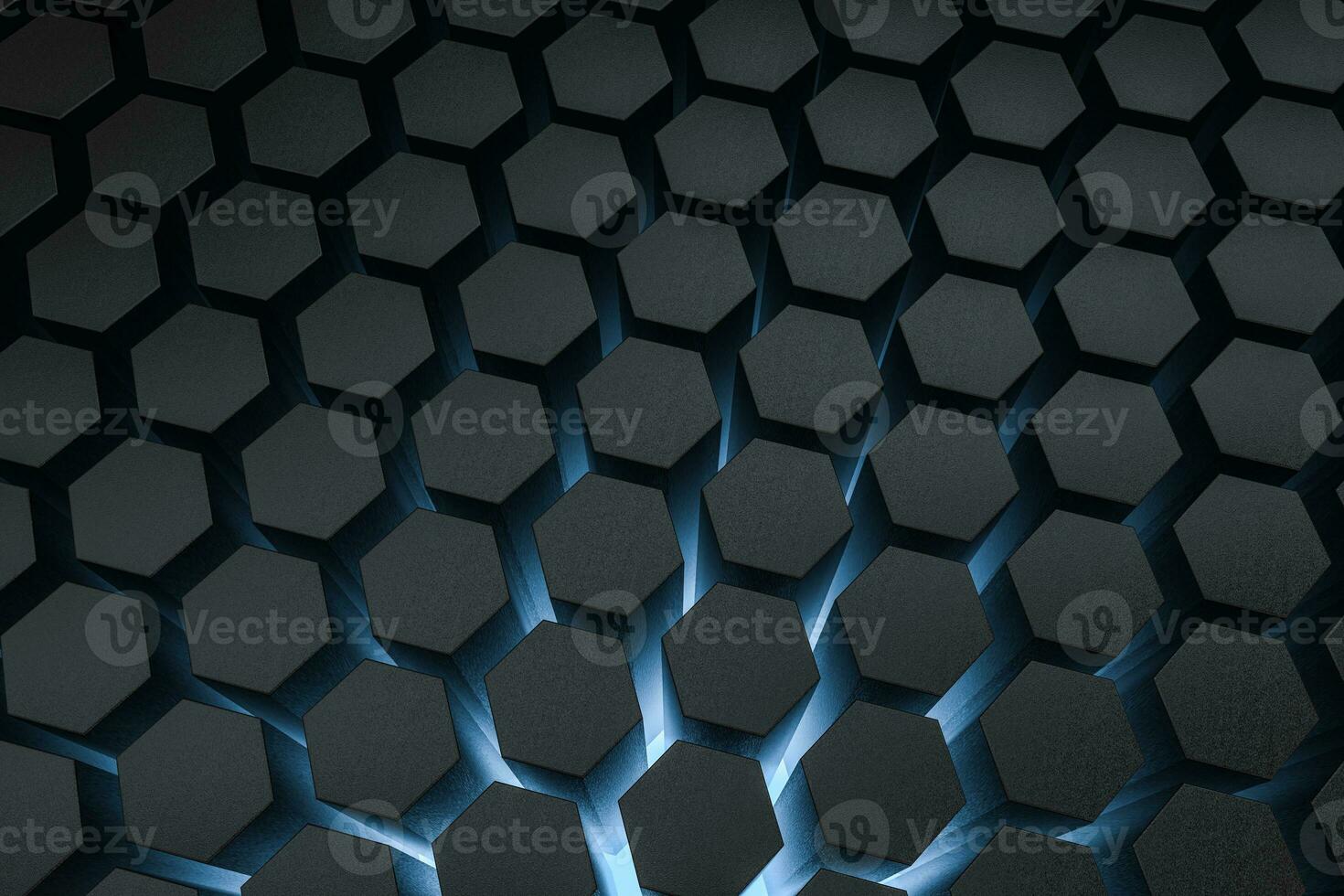 3d rendering, dark hexagonal background, sci-fi background photo