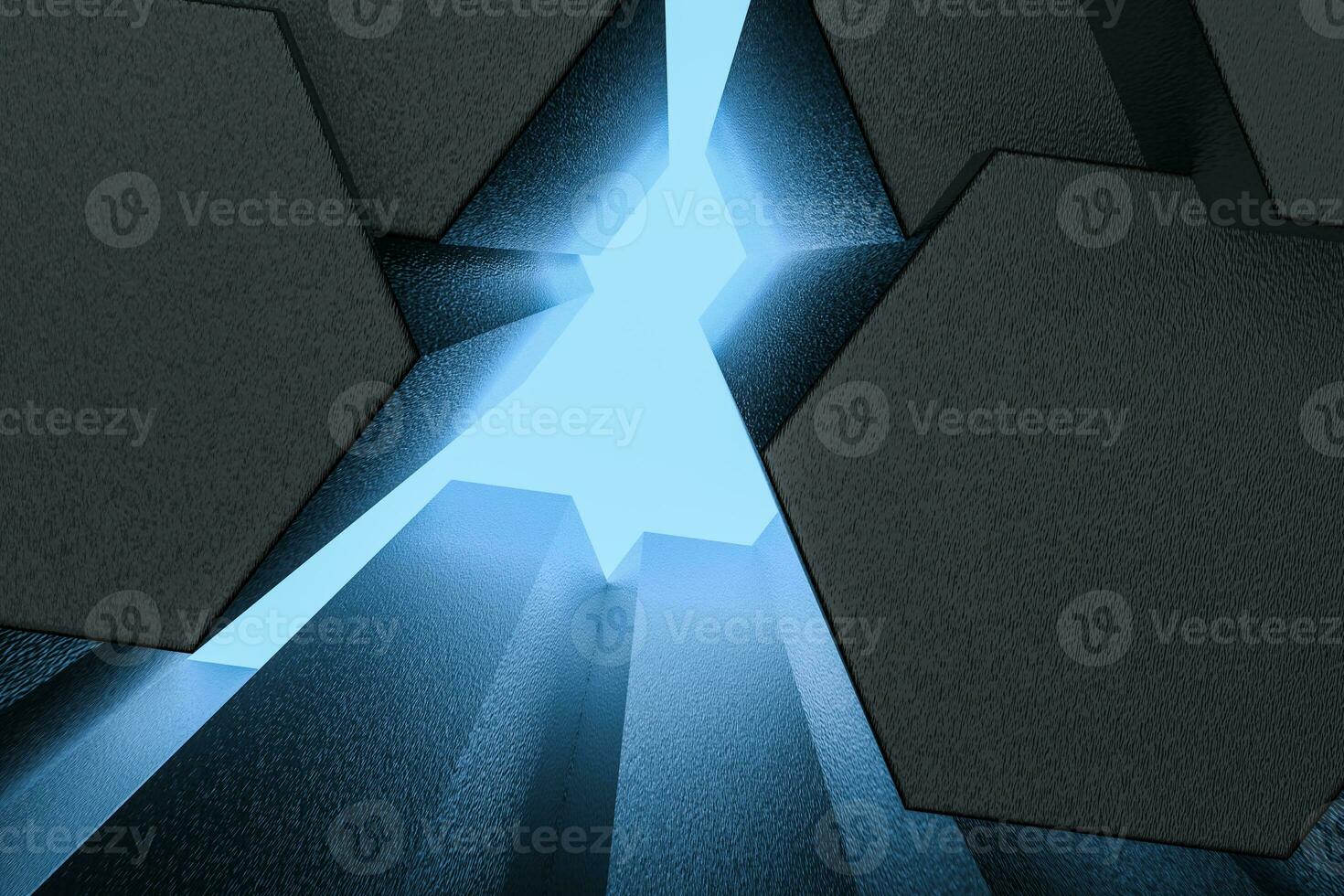 3d rendering, dark hexagonal background, sci-fi background photo
