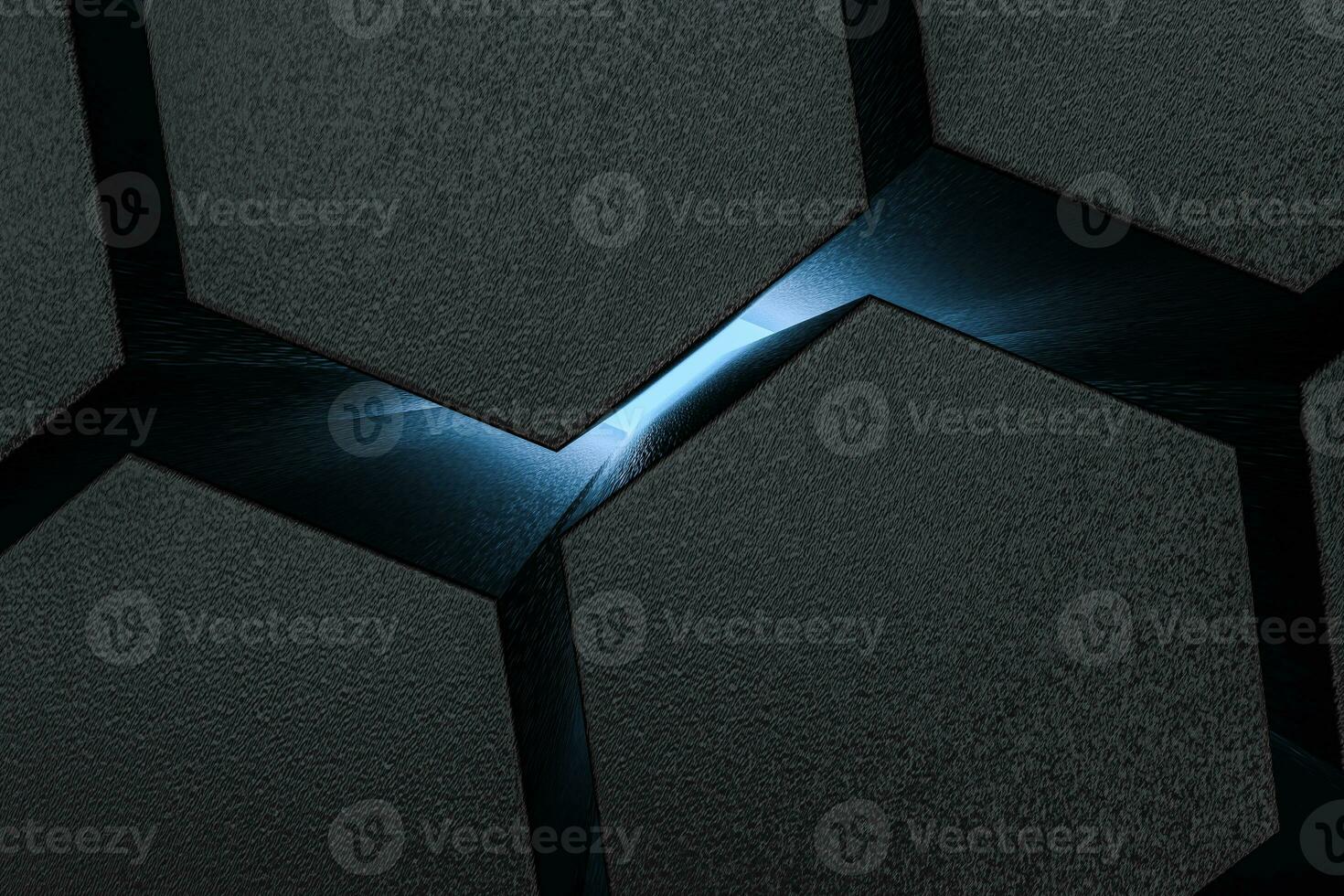 3d rendering, dark hexagonal background, sci-fi background photo