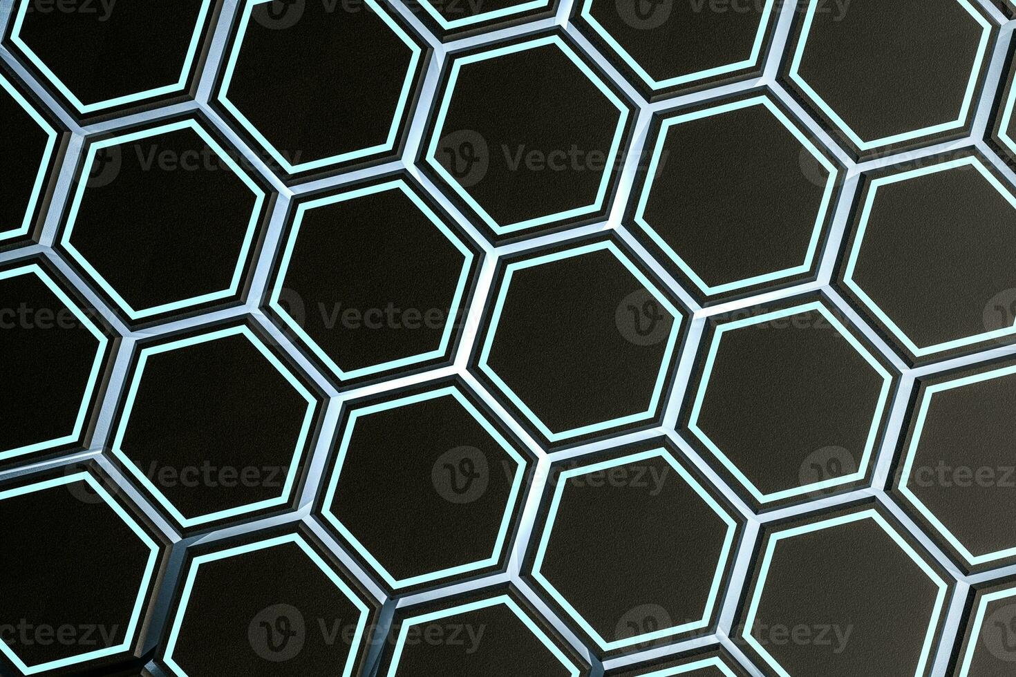3d rendering, dark hexagonal background, sci-fi background photo