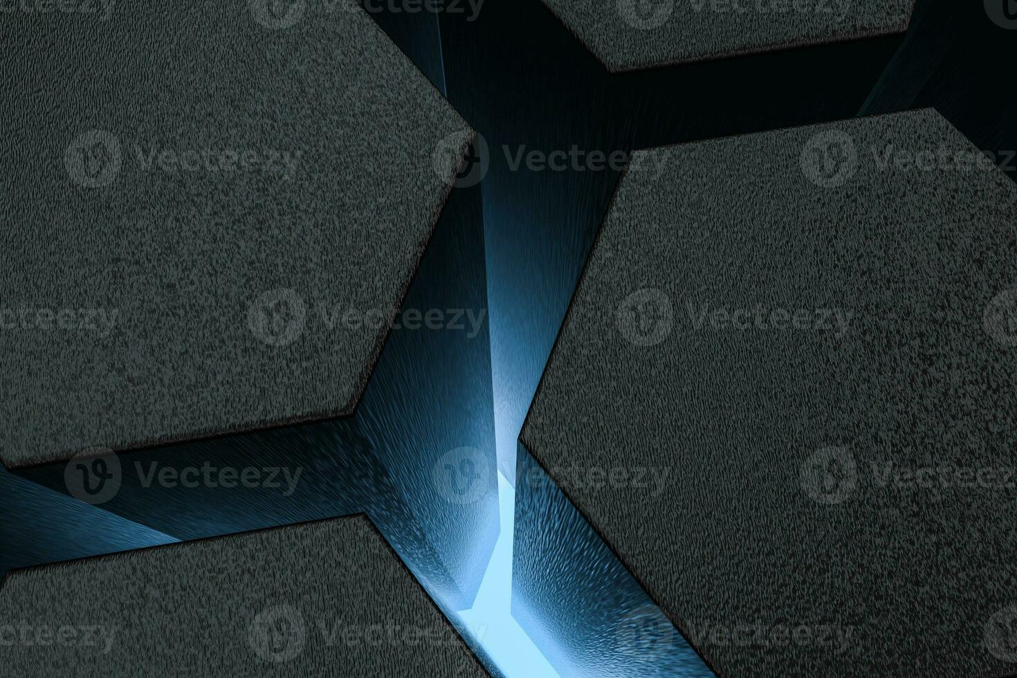 3d rendering, dark hexagonal background, sci-fi background photo