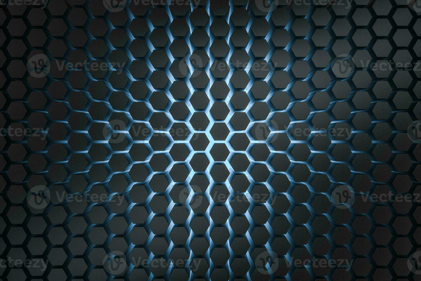 3d rendering, dark hexagonal background, sci-fi background photo