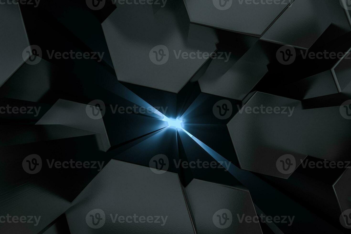 3d rendering, dark hexagonal background, sci-fi background photo