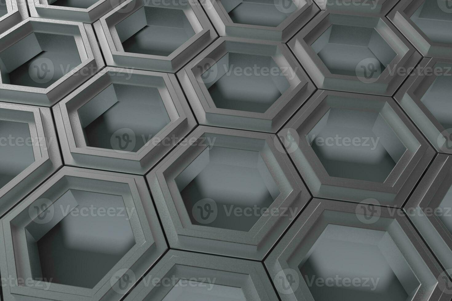 3d representación, oscuro hexagonal fondo, ciencia ficción antecedentes foto