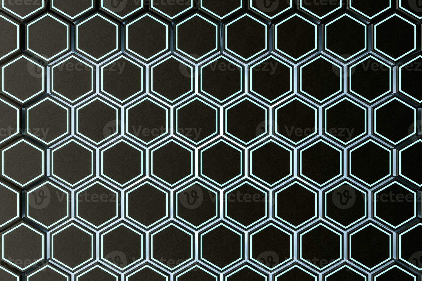 3d rendering, dark hexagonal background, sci-fi background photo