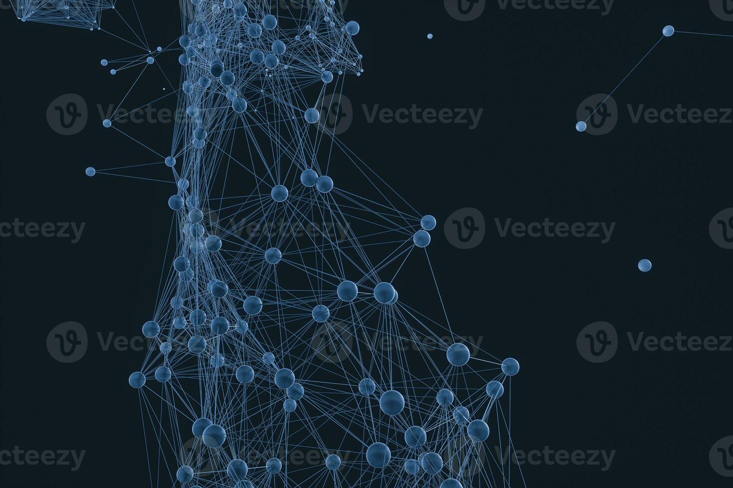 Gene lines and nodes, biological gene structure, 3d rendering. photo