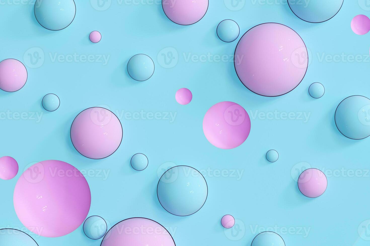 Lots of repeating spheres and wall, 3d rendering. photo