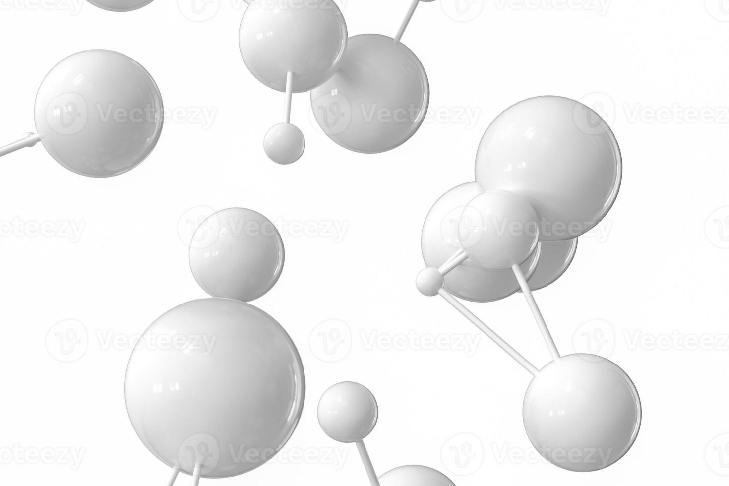 Gene lines and nodes, biological gene structure, 3d rendering. photo