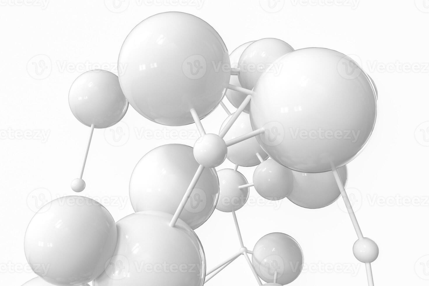 Gene lines and nodes, biological gene structure, 3d rendering. photo