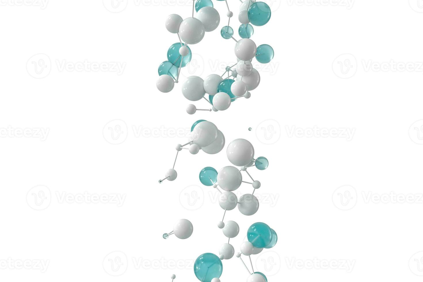 Gene lines and nodes, biological gene structure, 3d rendering. photo