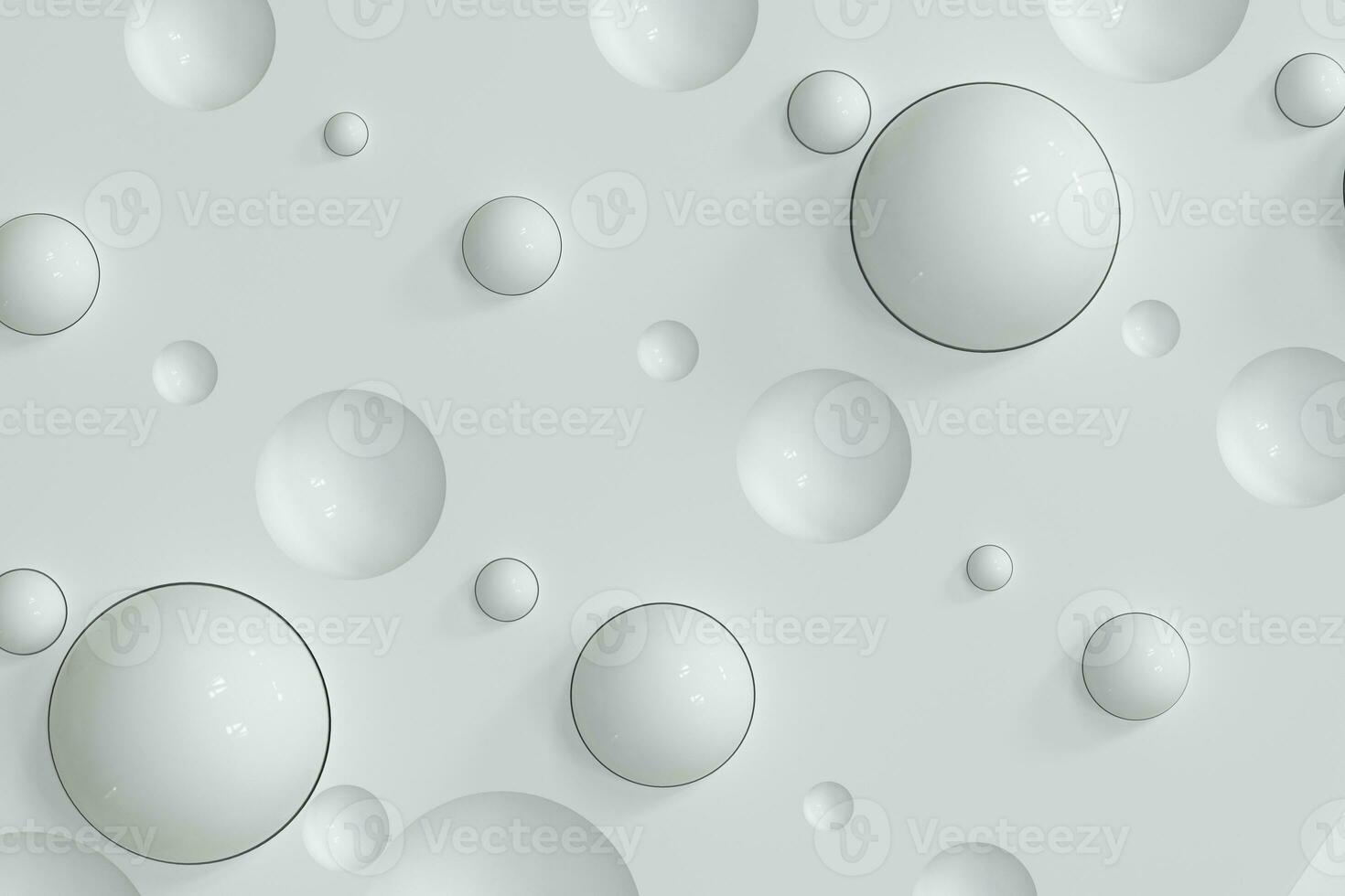 Lots of repeating spheres and wall, 3d rendering. photo