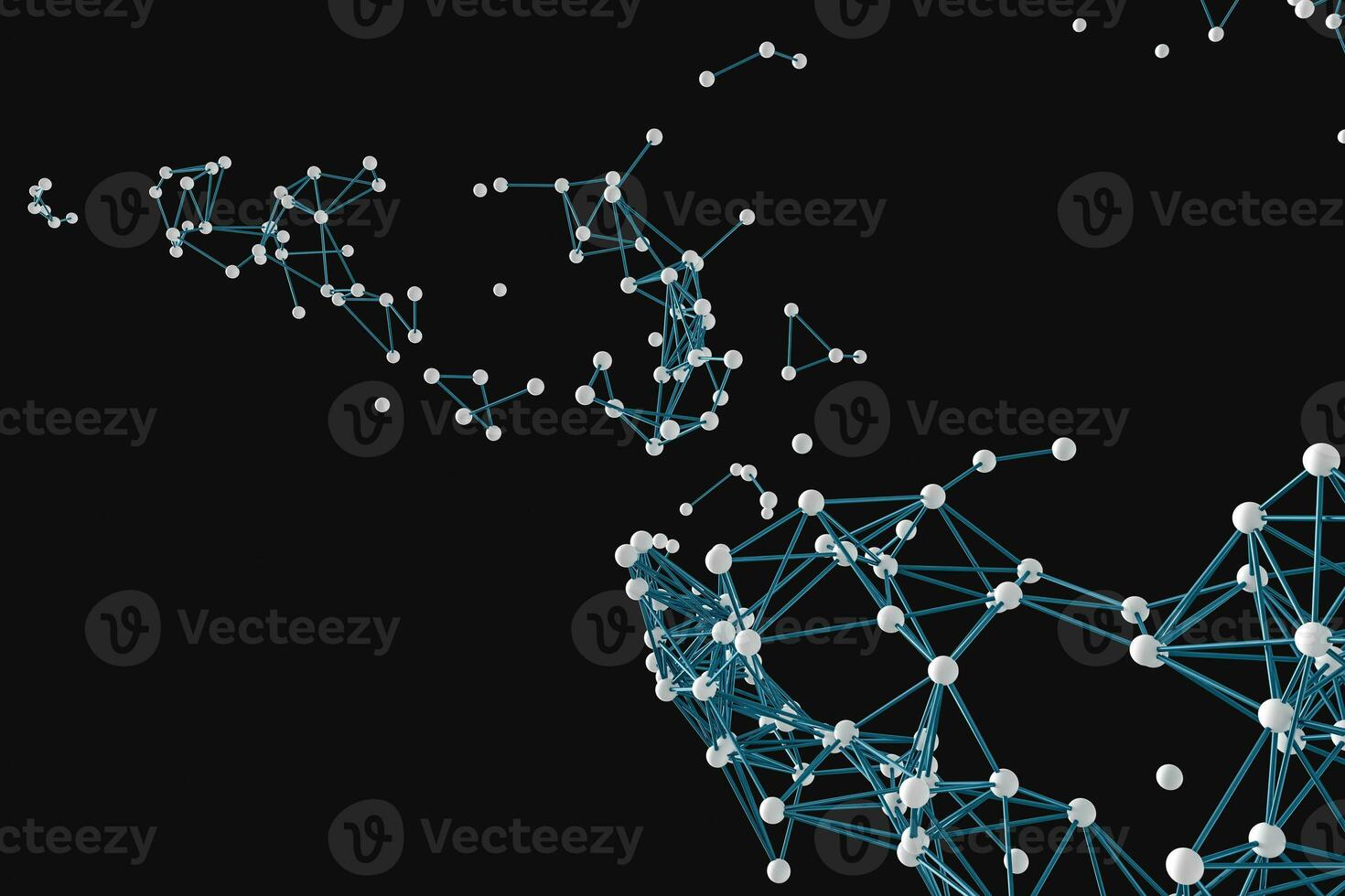 Gene lines and nodes, biological gene structure, 3d rendering. photo