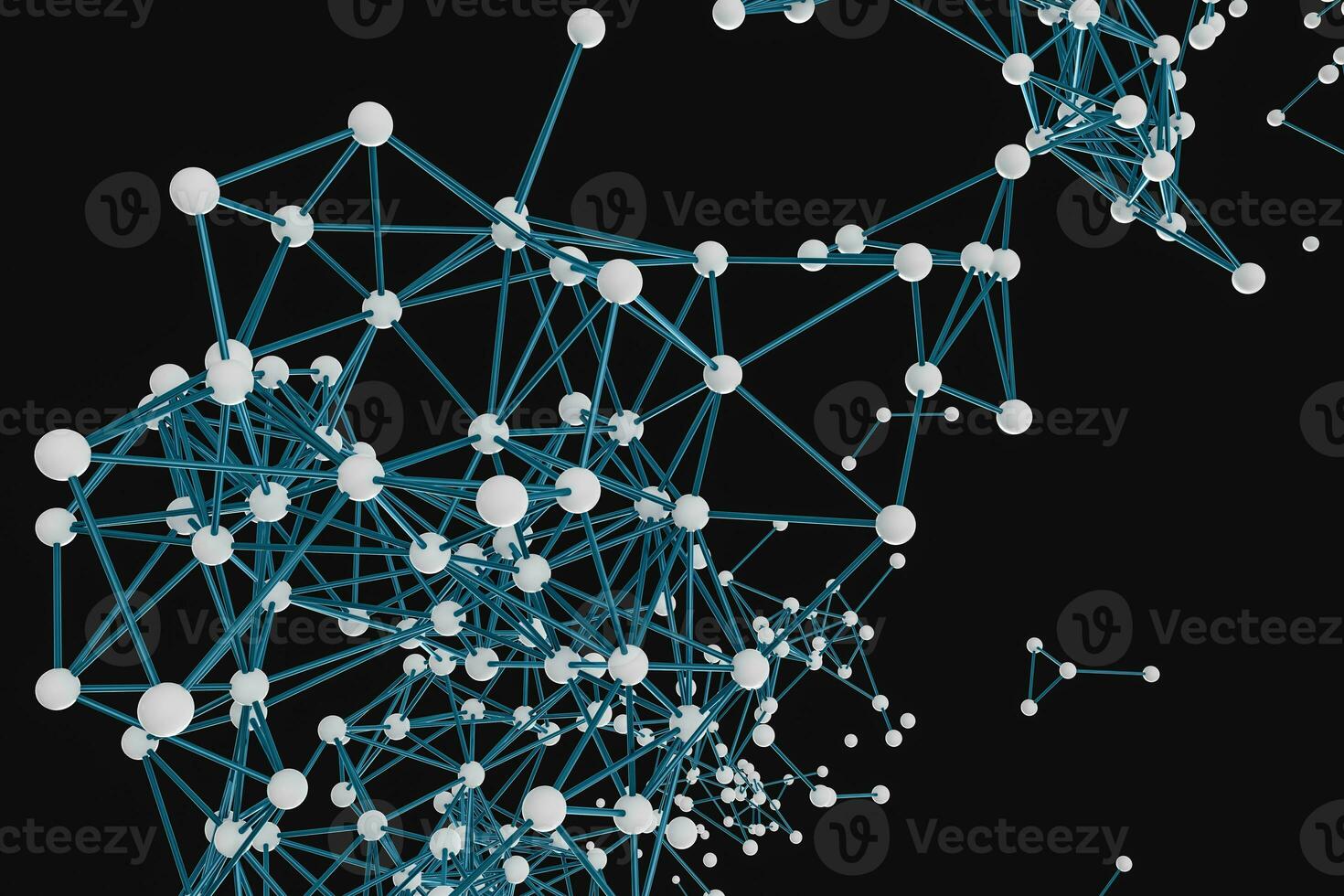 Gene lines and nodes, biological gene structure, 3d rendering. photo
