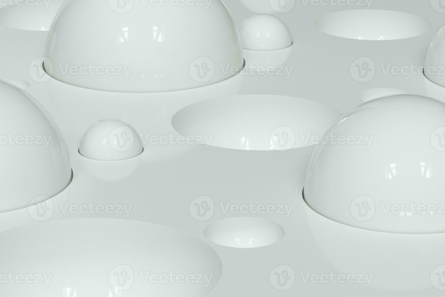 Lots of repeating spheres and wall, 3d rendering. photo