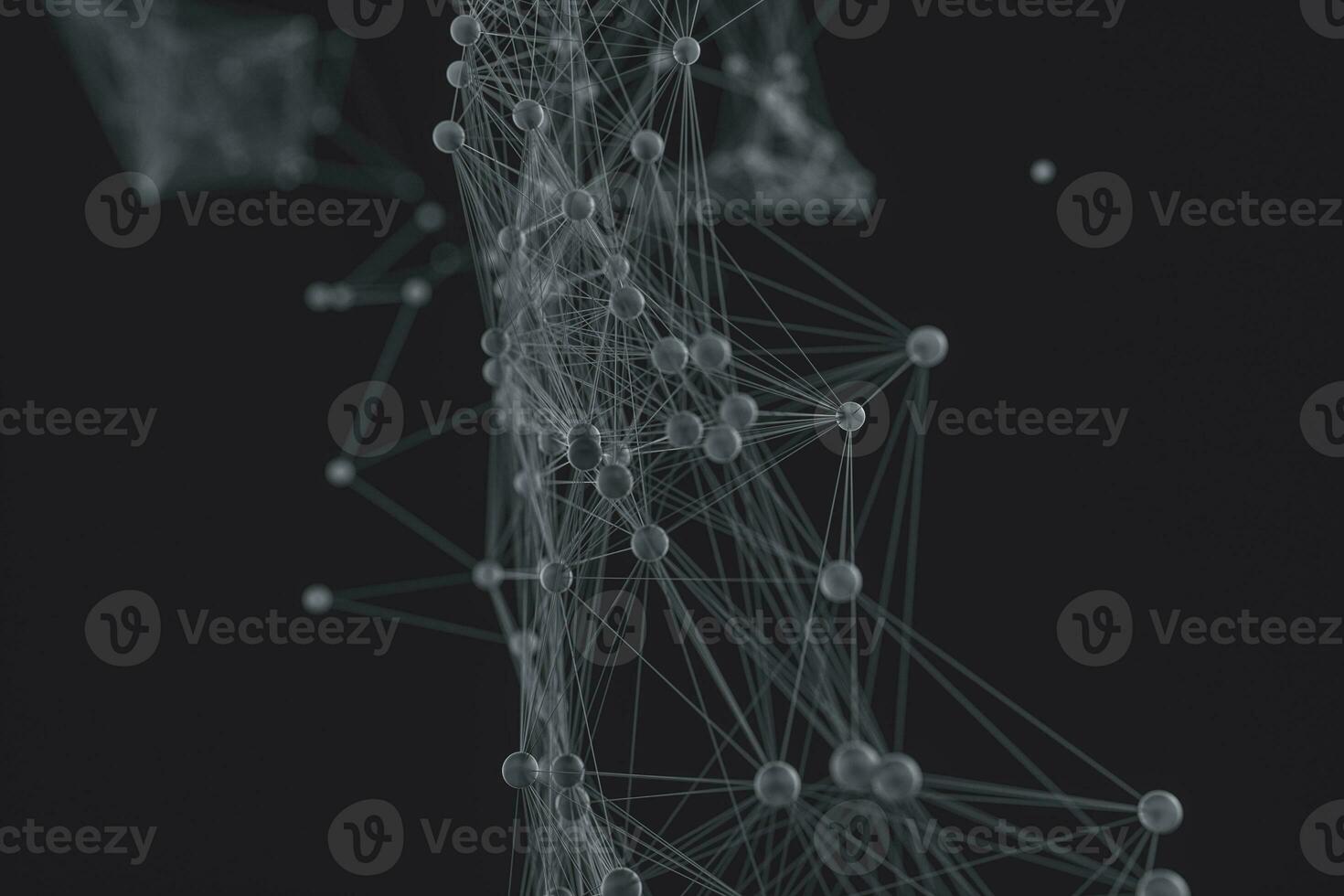 Gene lines and nodes, biological gene structure, 3d rendering. photo