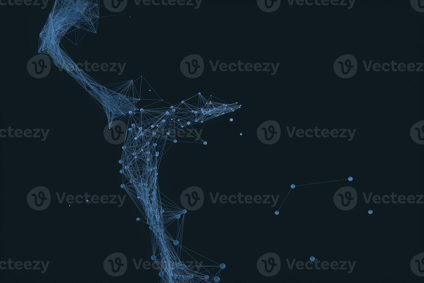 Gene lines and nodes, biological gene structure, 3d rendering. photo