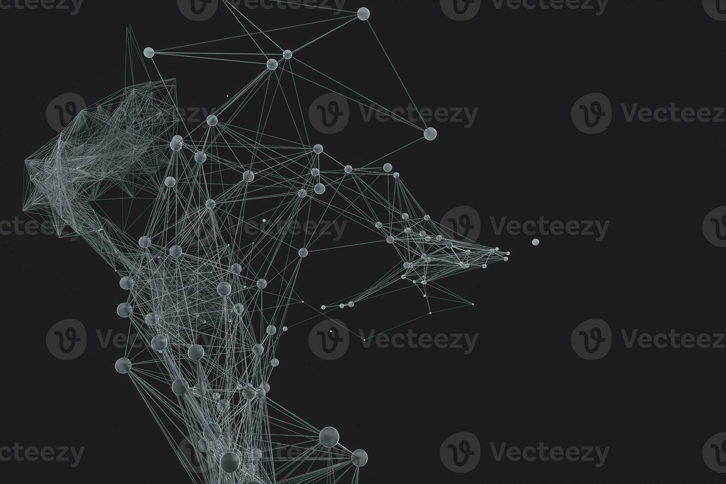 Gene lines and nodes, biological gene structure, 3d rendering. photo