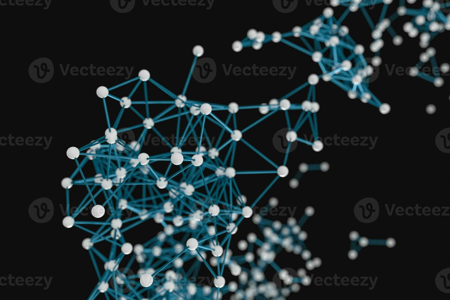 Gene lines and nodes, biological gene structure, 3d rendering. photo