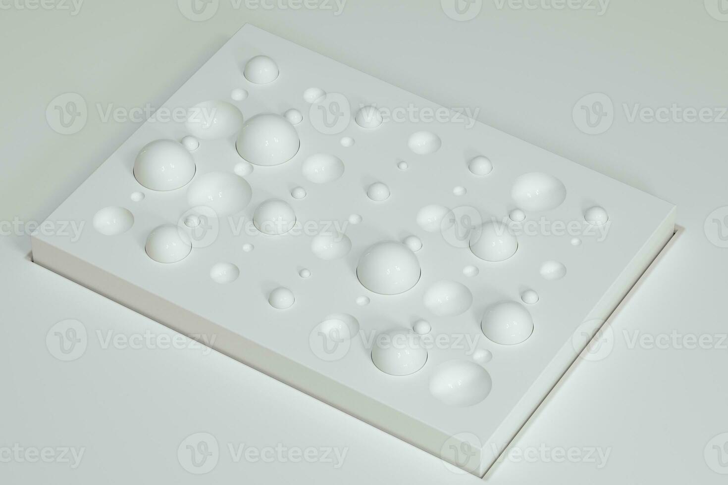 Lots of repeating spheres and wall, 3d rendering. photo