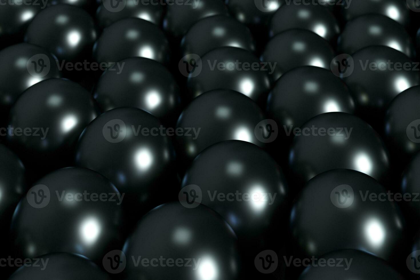 A mass of spheres falling down from above, 3d rendering. photo