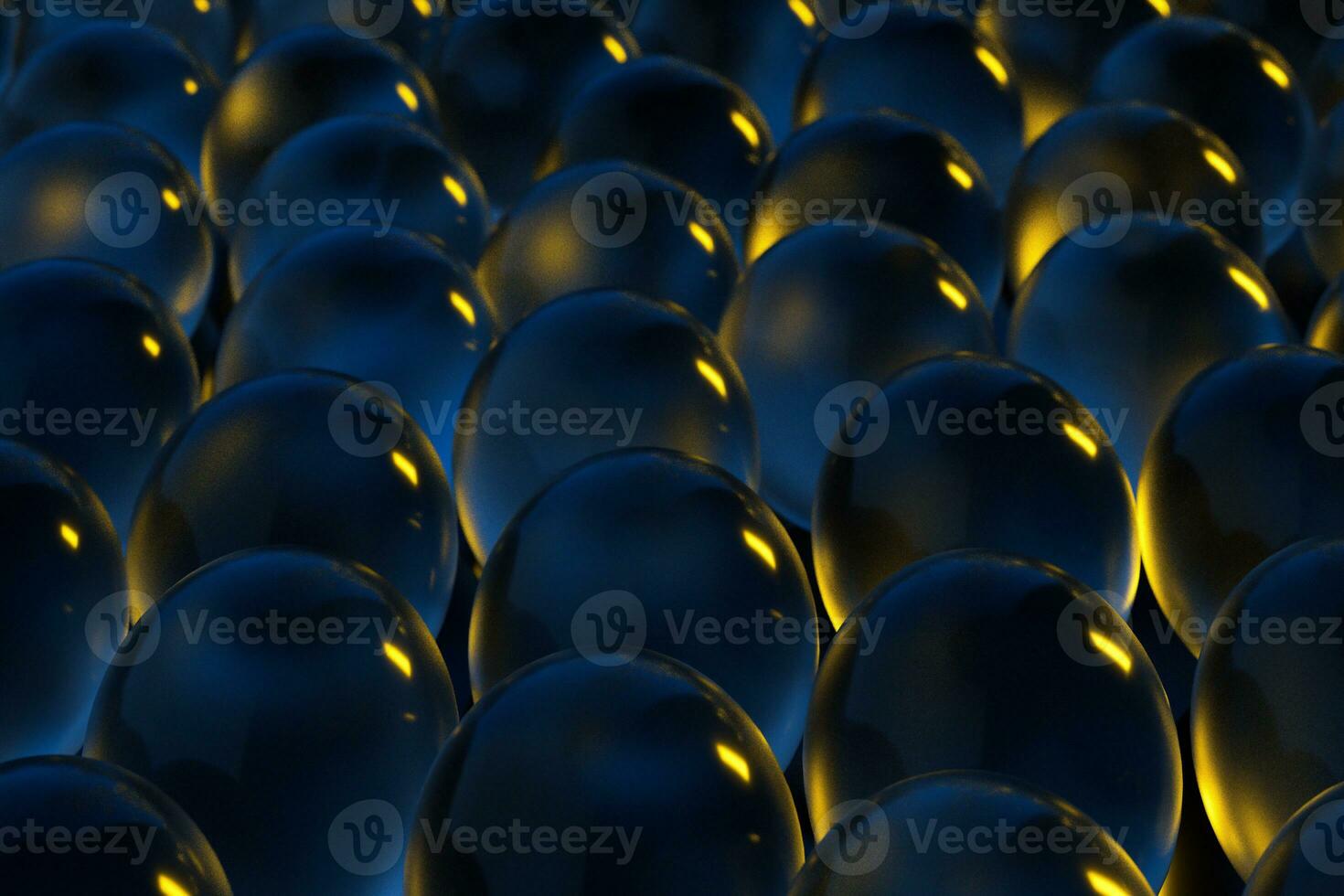 A large number of transparent spheres adjacent to each other, 3d rendering. photo