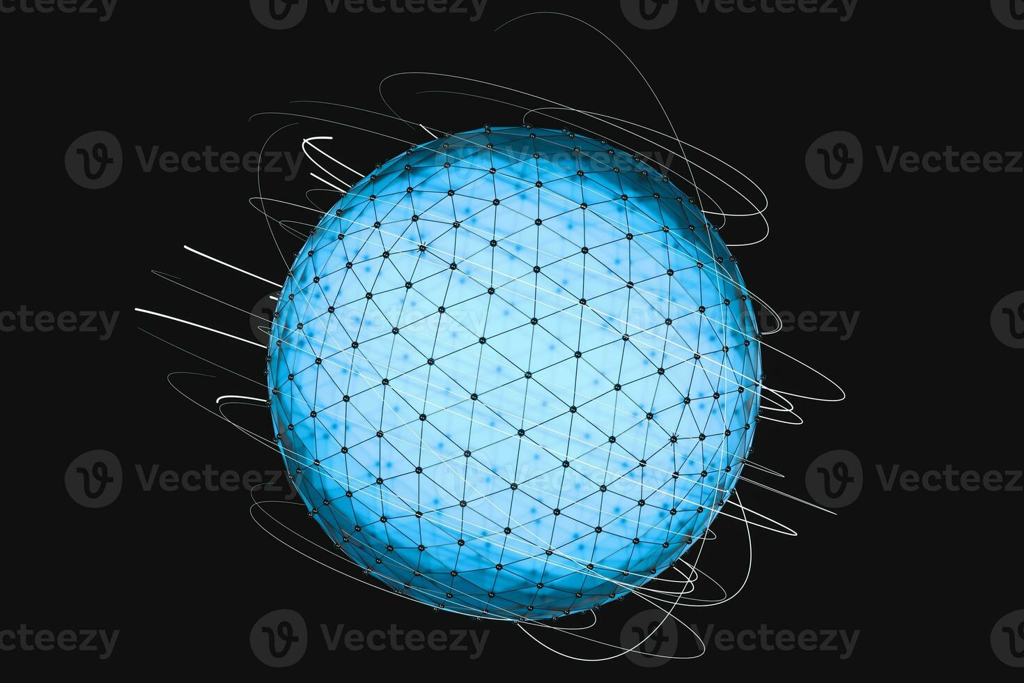 3d representación, global líneas y triángulo formas foto