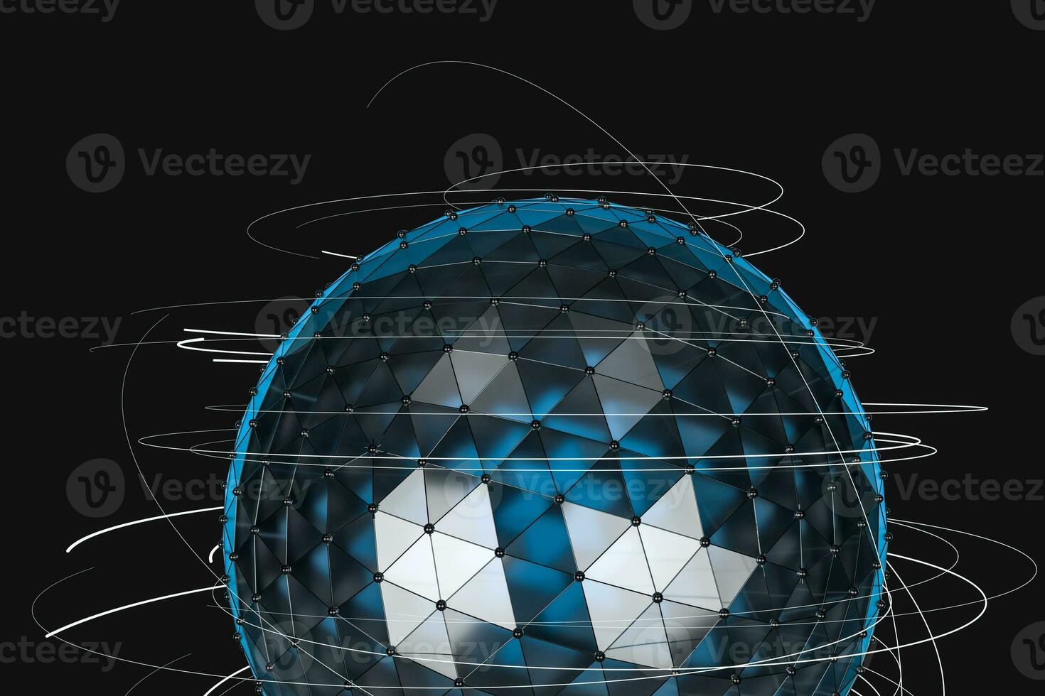 3d rendering, global lines and triangle shapes photo