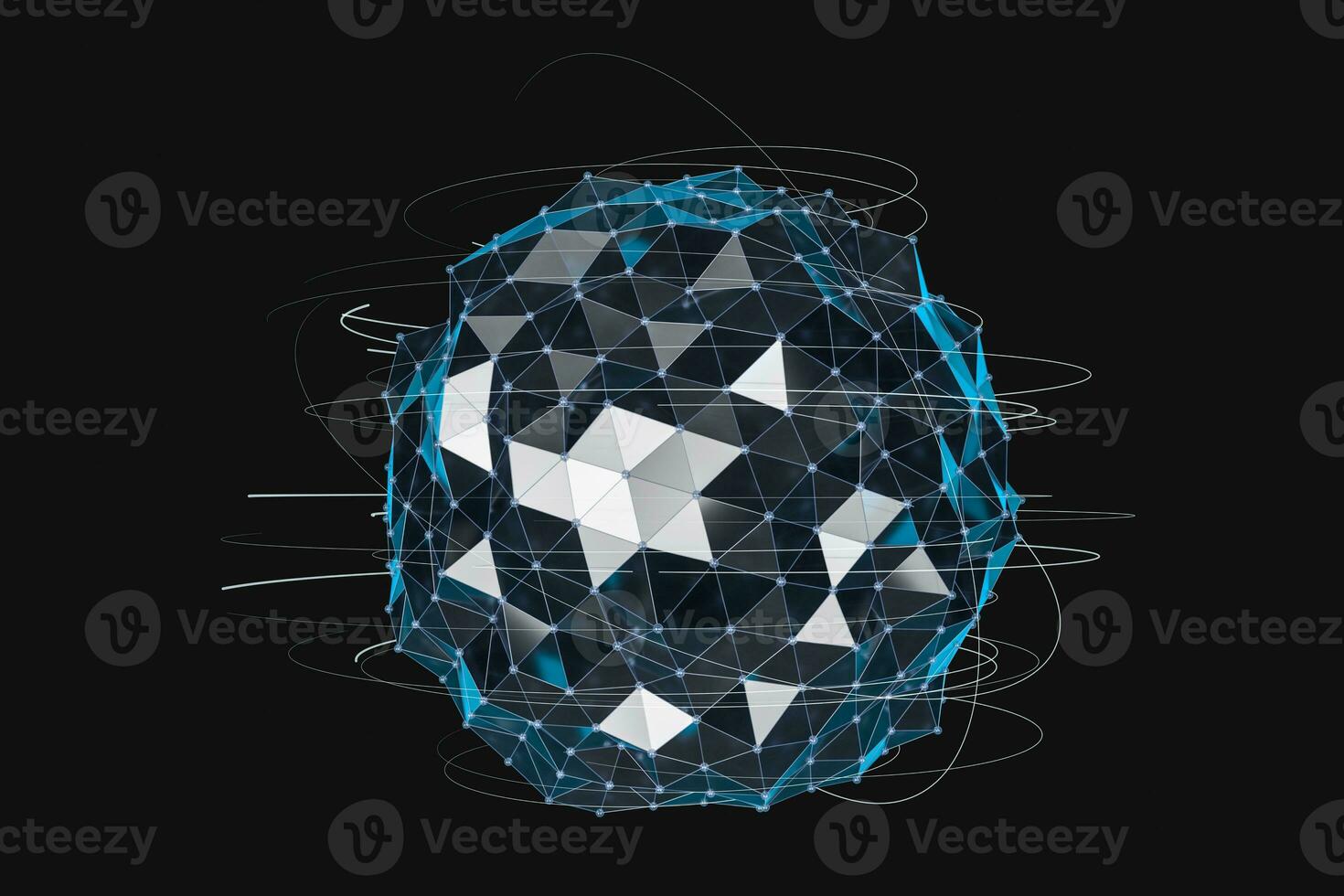 3d rendering, global lines and triangle shapes photo