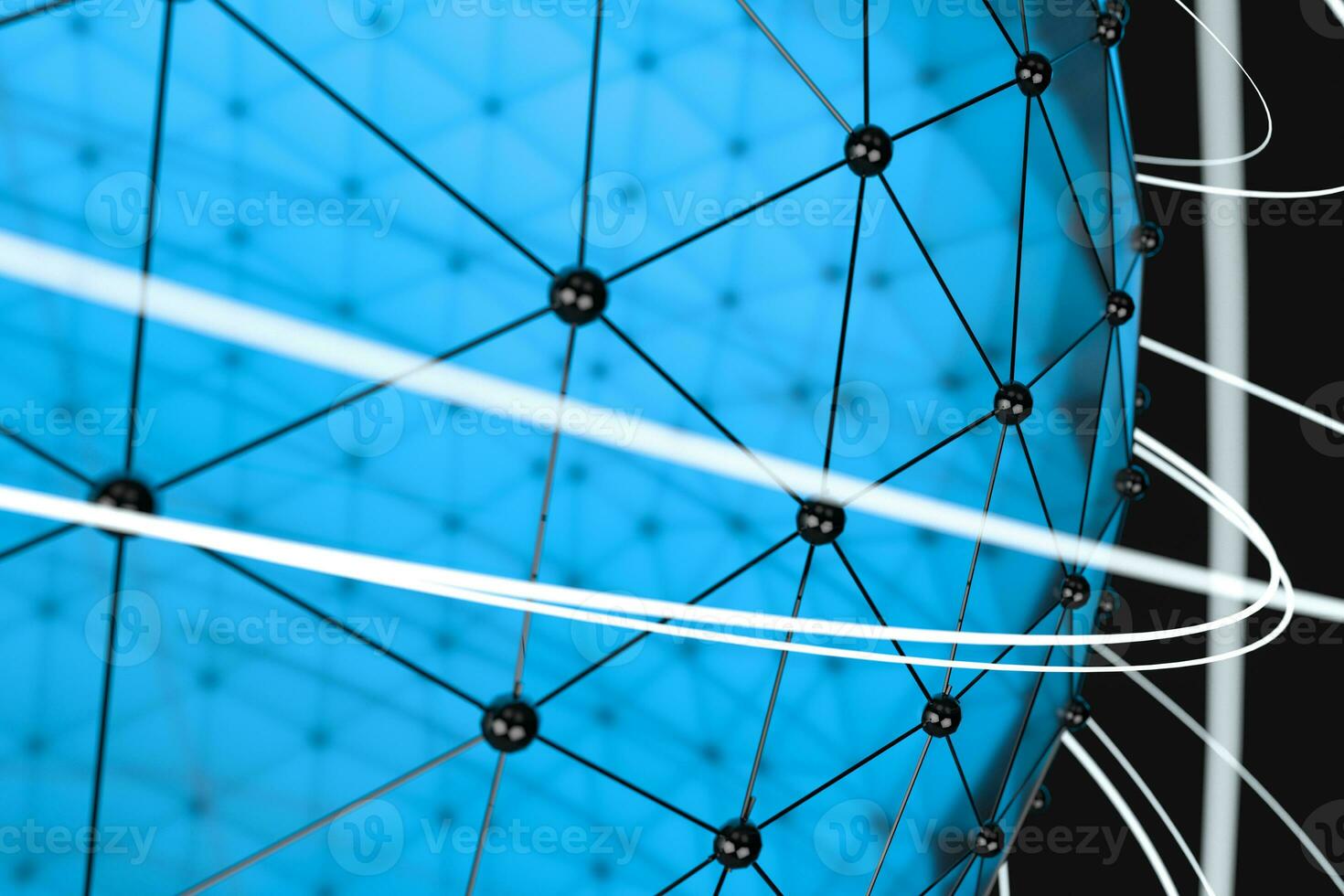 3d rendering, global lines and triangle shapes photo