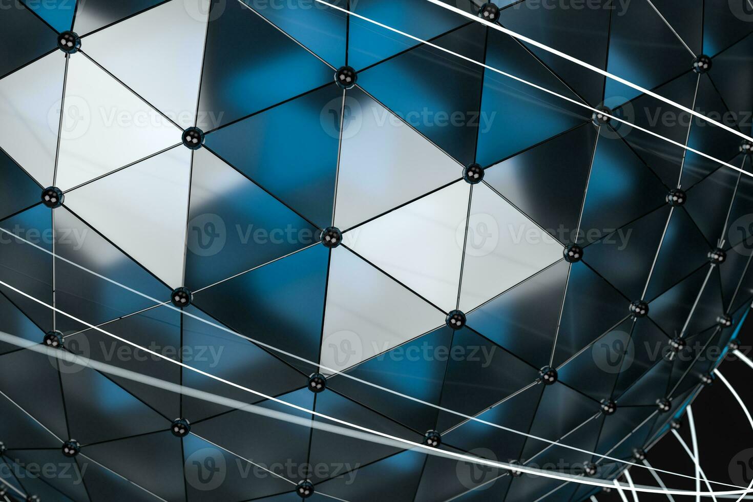 3d rendering, global lines and triangle shapes photo