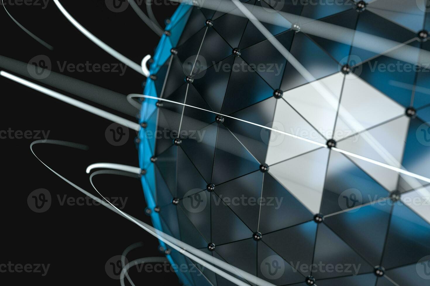 3d rendering, global lines and triangle shapes photo