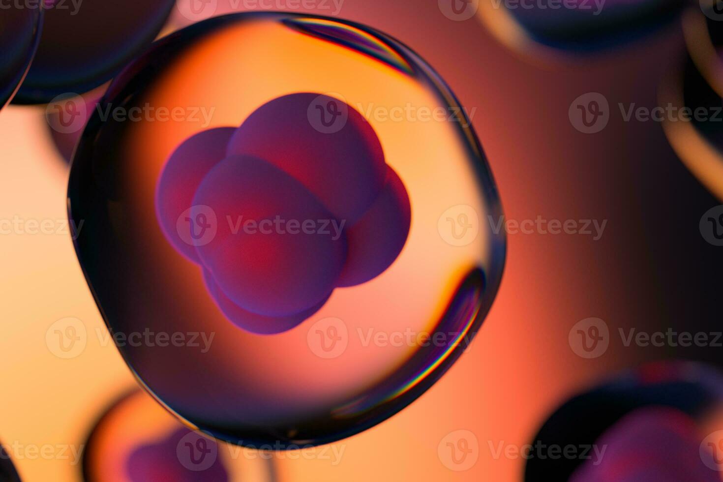 Colorful background and cells, the concept of biotechnology, 3d rendering photo