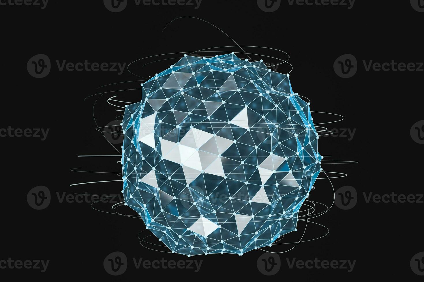 3d rendering, global lines and triangle shapes photo