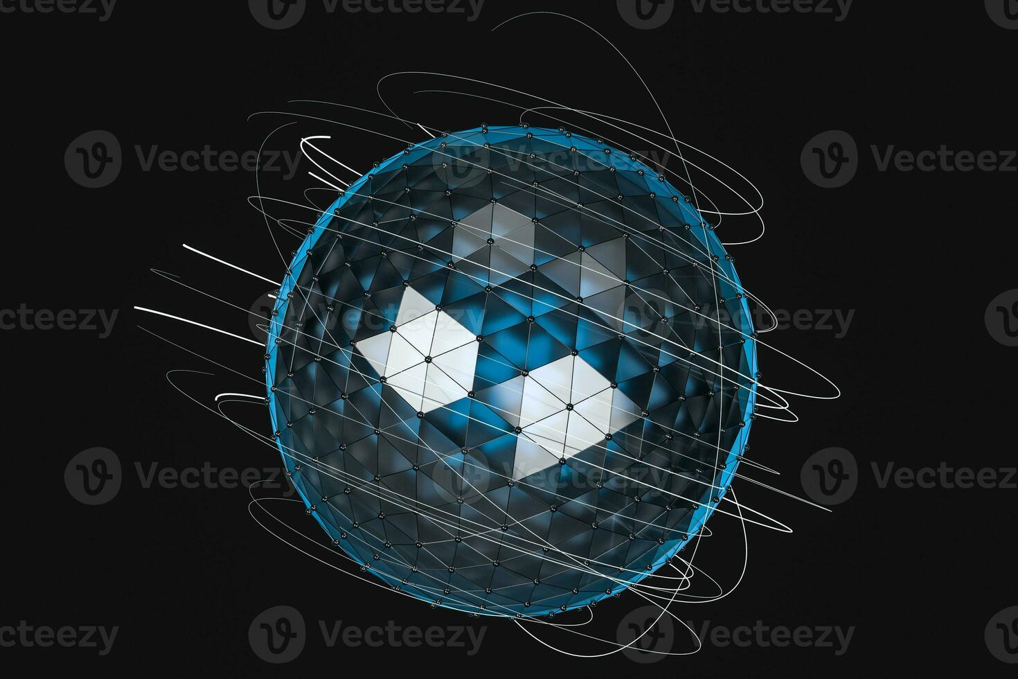 3d rendering, global lines and triangle shapes photo