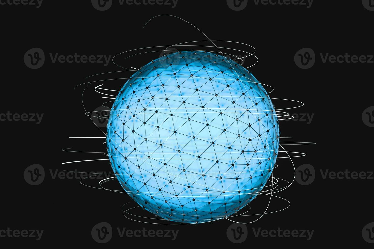 3d representación, global líneas y triángulo formas foto