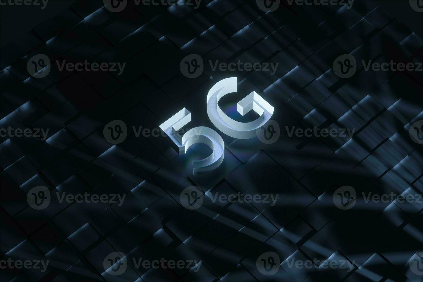 3d rendering, 5g font and circuit background photo