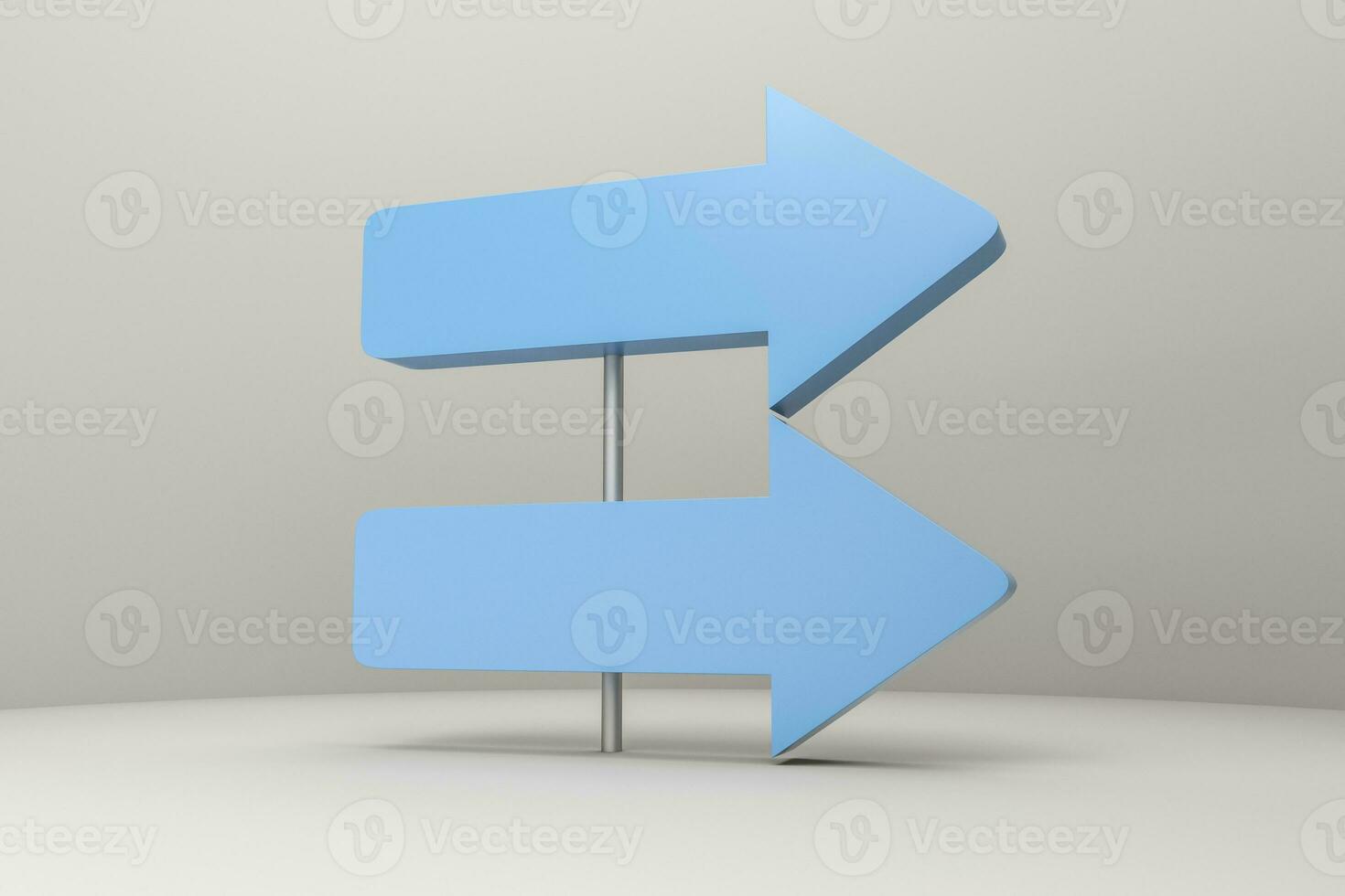 3d rendering, 3d model of arrow, the concept of development and direction photo