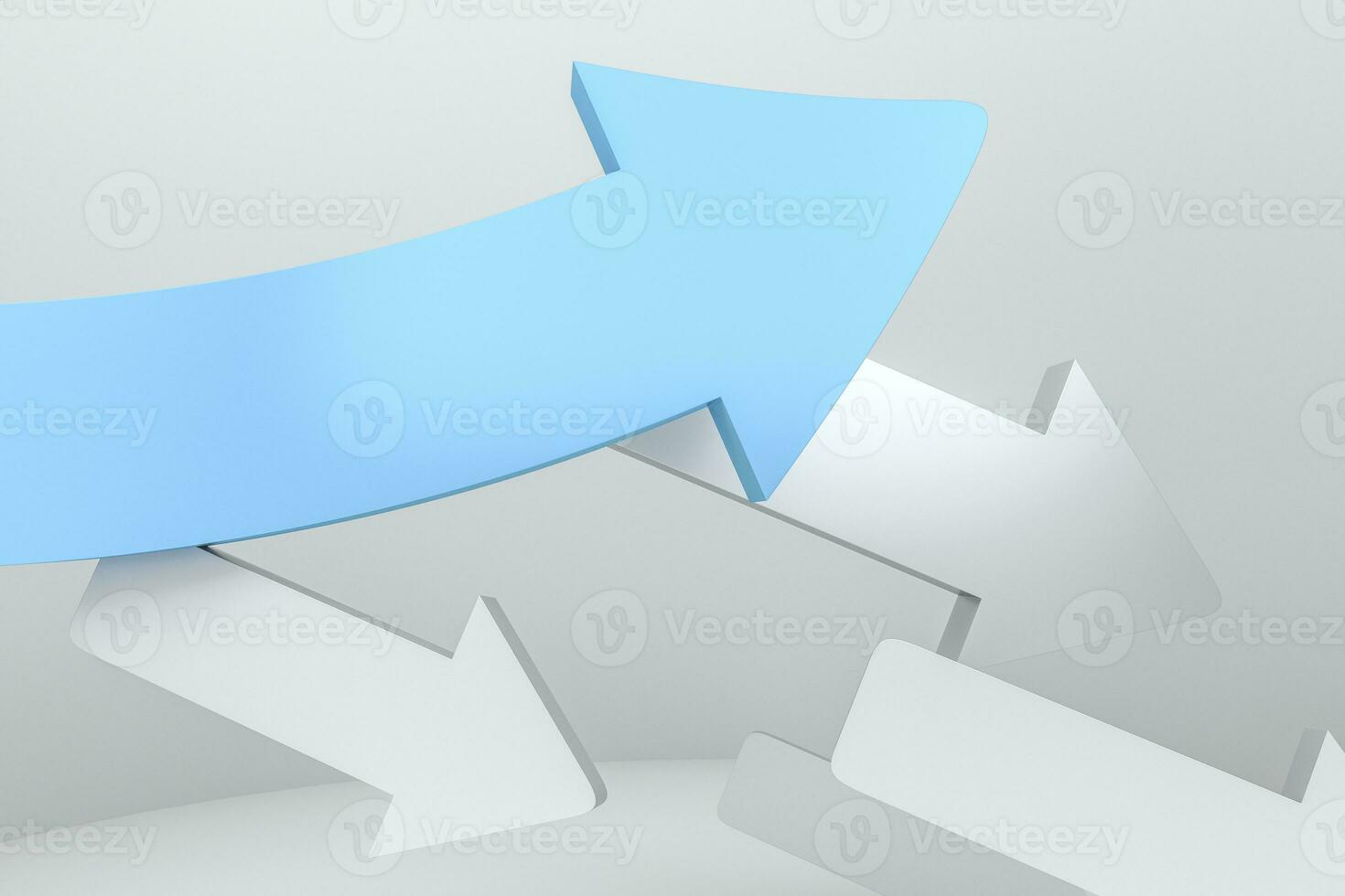 3d rendering, 3d model of arrow, the concept of development and direction photo