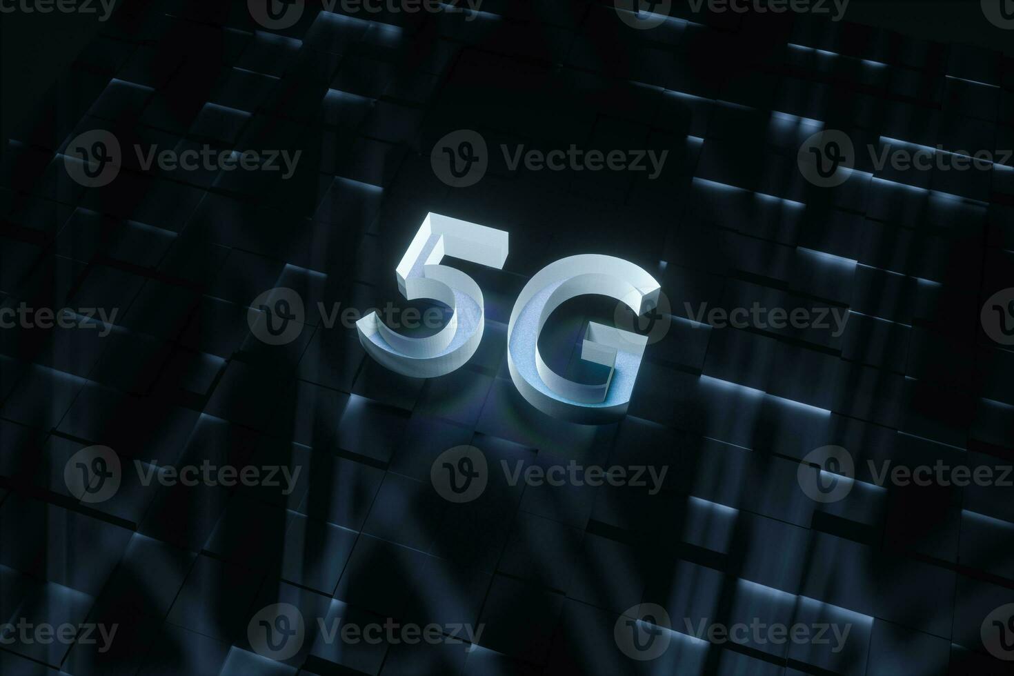 3d rendering, 5g font and circuit background photo