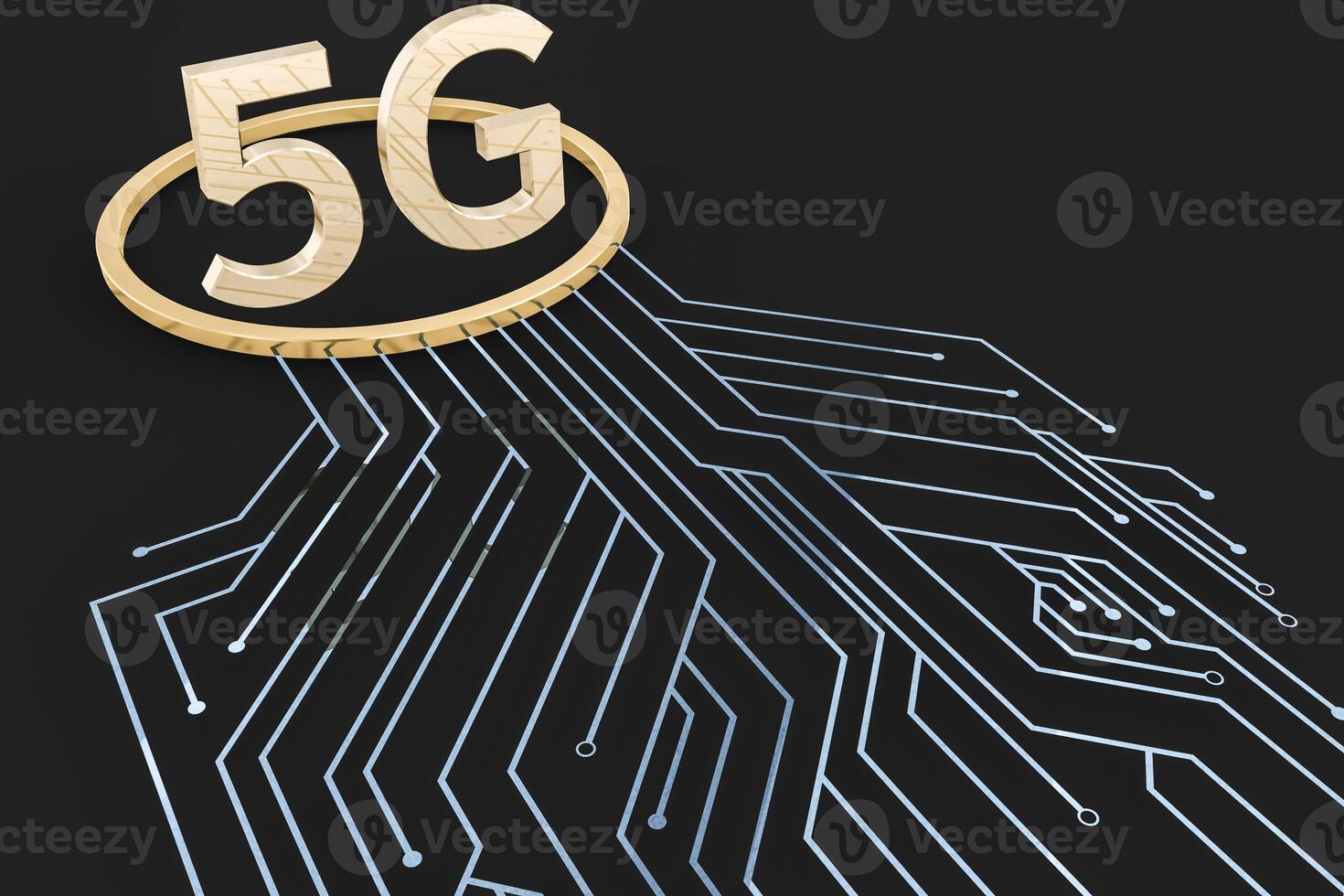 3d representación, 5g fuente y circuito antecedentes foto