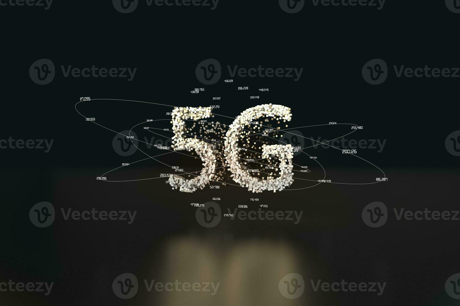 5G font design, 3d rendering photo