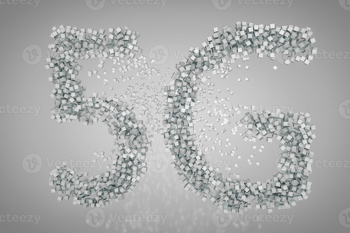 5G font design, 3d rendering photo